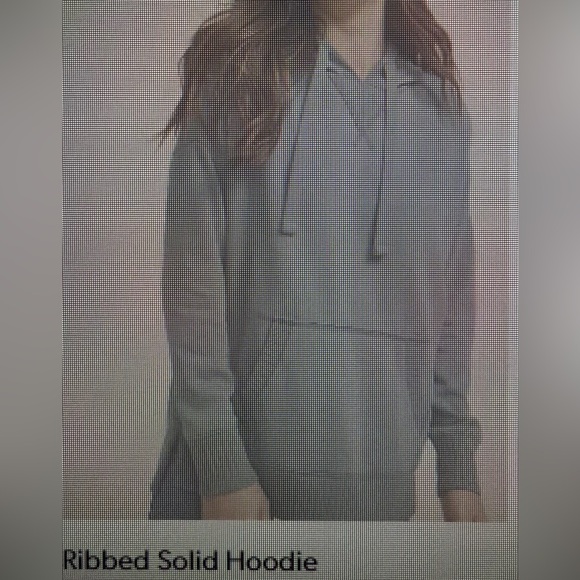 NEW Maurices oversized ribbed solid hoodie XS coral color - Picture 7 of 8